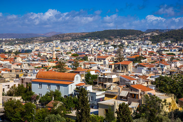 Greece, Crete, view of the city of Rethymno from a fortress