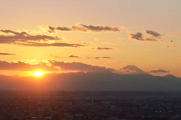 東京の夕焼け空