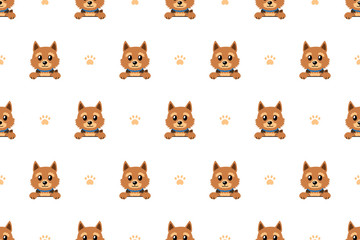 Fototapeta premium Vector cartoon character norwich terrier dog seamless pattern for design.