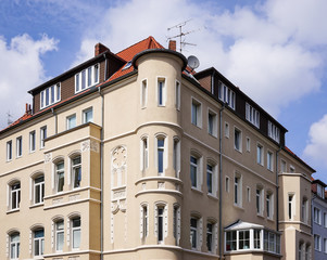 Obraz premium restored historicist building with bay windows in Hannover Germany