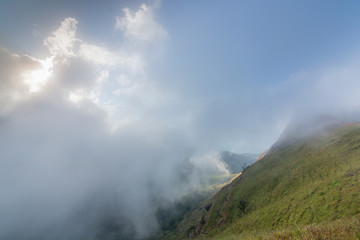 cloud, fog and mist on top of mon jong doi at Chaing mai,Thailand