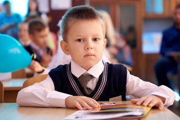 School children in primary school in uniform