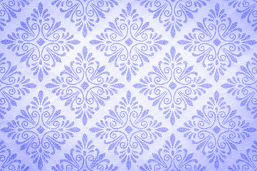 Decorative Floral Violet Pattern on the White Background