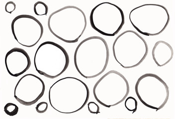 Black rings on white background, illustration