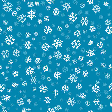 Abstract seamless pattern with snowfall. Christmas greeting card template. Vector