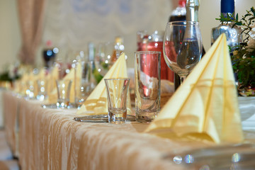Served banquet table.