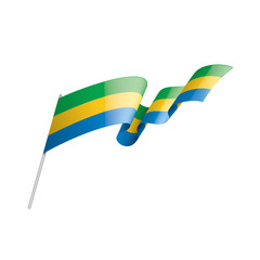 Gabon flag, vector illustration on a white background.