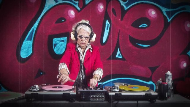 grandma dj graffiti disco party music