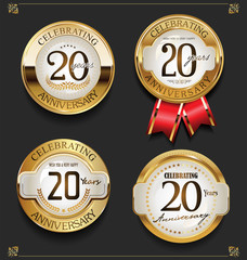 Collection of Elegant golden anniversary background 