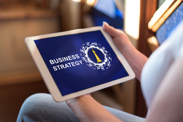 Business strategy concept on a tablet