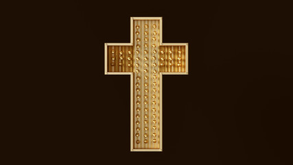 Gold Modern Christian Cross Concept	