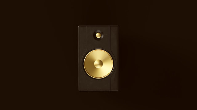 Gold Speaker 3d illustration	