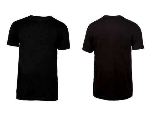 Black t-shirt, clothes on isolated white