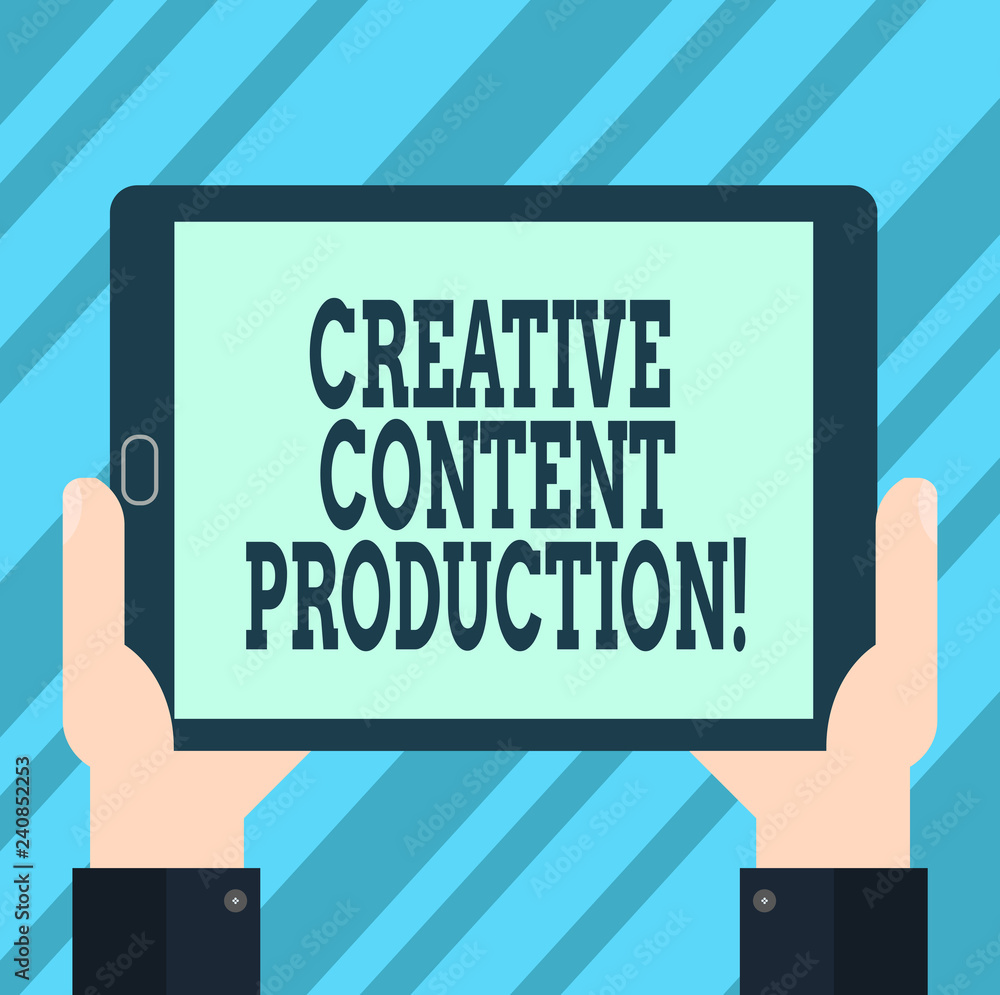 Poster text sign showing creative content production. conceptual photo developing and creating visual or wr