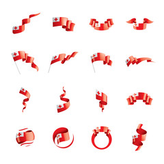 Tonga flag, vector illustration on a white background.