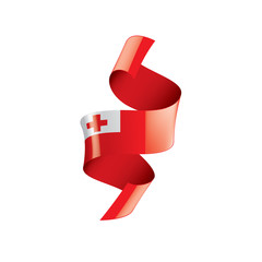 Tonga flag, vector illustration on a white background.