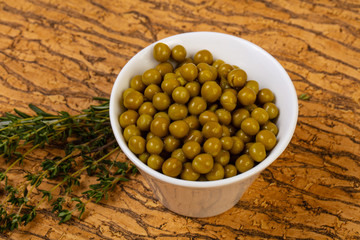 Marinated green peas