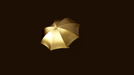 Gold Umbrella 3d illustration	