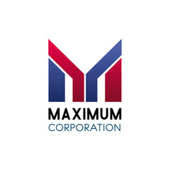 Maximum corporation letter M vector icon