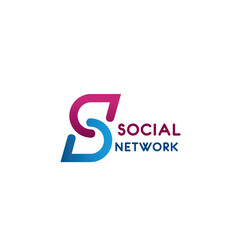 Social network vector letter S icon - obrazy, fototapety, plakaty