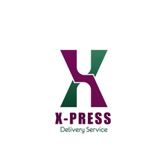 Express delivery service vector letter X icon
