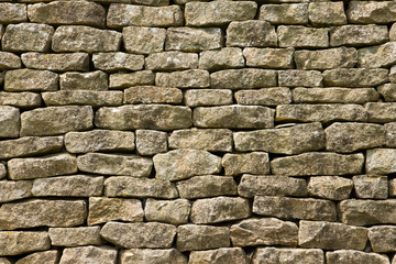 Newly built cotswold drystone wall