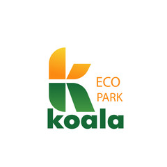 Eco zoo park concept letter K vector icon