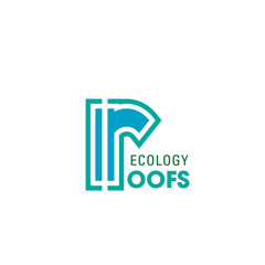 Ecology roofs company letter R vector icon