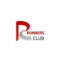 Runners sport club letter R vector icon