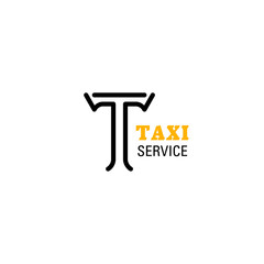 Taxi service company vector letter T icon