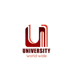 University or college vector letter U icon