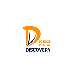 Discovery science museum vector letter D icon