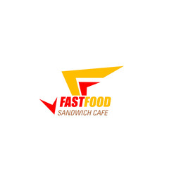 Fast food cafe vector letter F icon