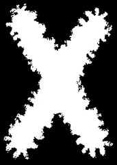 Fototapeta premium Abstract Decorative Photo Edge in Form of Letter X. Type Text Inside, Use as Overlay or for Layer Mask 