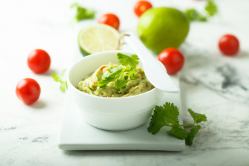 Homemade guacamole dip