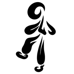 A person raising a leg, climbing stairs or playing sports