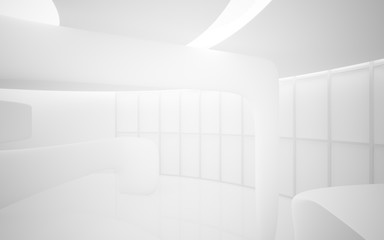 White smooth abstract architectural background. 3D illustration and rendering