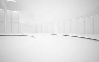 Obraz premium White smooth abstract architectural background. 3D illustration and rendering