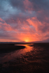 Sunset View with Reflection On Beach (Vertical)