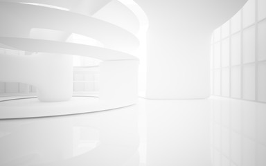 White smooth abstract architectural background. 3D illustration and rendering