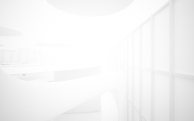 White smooth abstract architectural background. 3D illustration and rendering