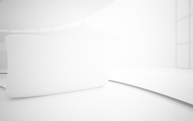 White smooth abstract architectural background. 3D illustration and rendering