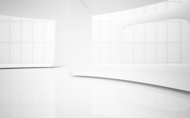 White smooth abstract architectural background. 3D illustration and rendering