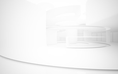 White smooth abstract architectural background. 3D illustration and rendering