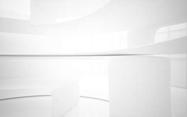 White smooth abstract architectural background. 3D illustration and rendering