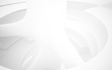 White smooth abstract architectural background. 3D illustration and rendering