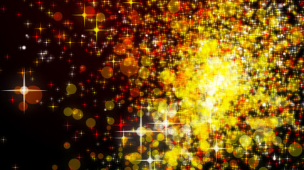 Obraz premium Christmas and New Year holidays background. Blurred glitter lights background. 2019 New Year shining beautiful colorful banner. Bag data. 3D rendering.