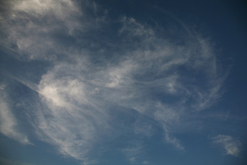 Background of blue sky as picture. Abstract clouds and sky. The best most beautiful images of the heavens with clouds. 