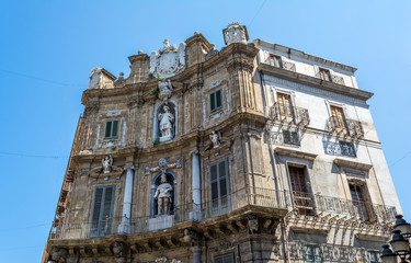 Fototapeta na wymiar Palermo Sicily Historic Buildings. Old Architecture