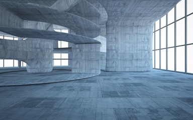 Empty dark abstract concrete smooth interior . Architectural background. 3D illustration and rendering